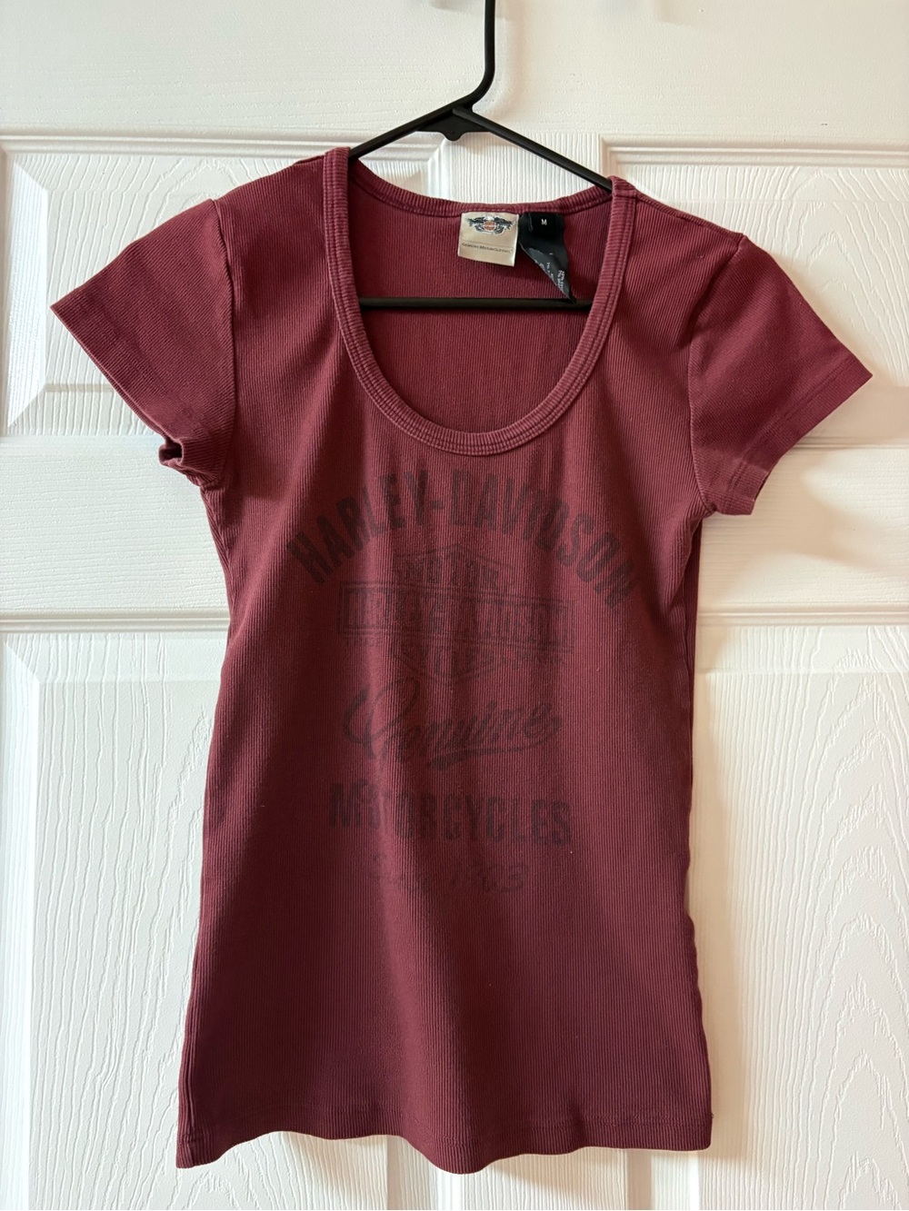 Harley-Davidson Women's Deep Burgundy Scoop Neck Tee